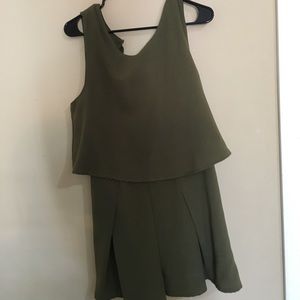 olive green romper - one piece